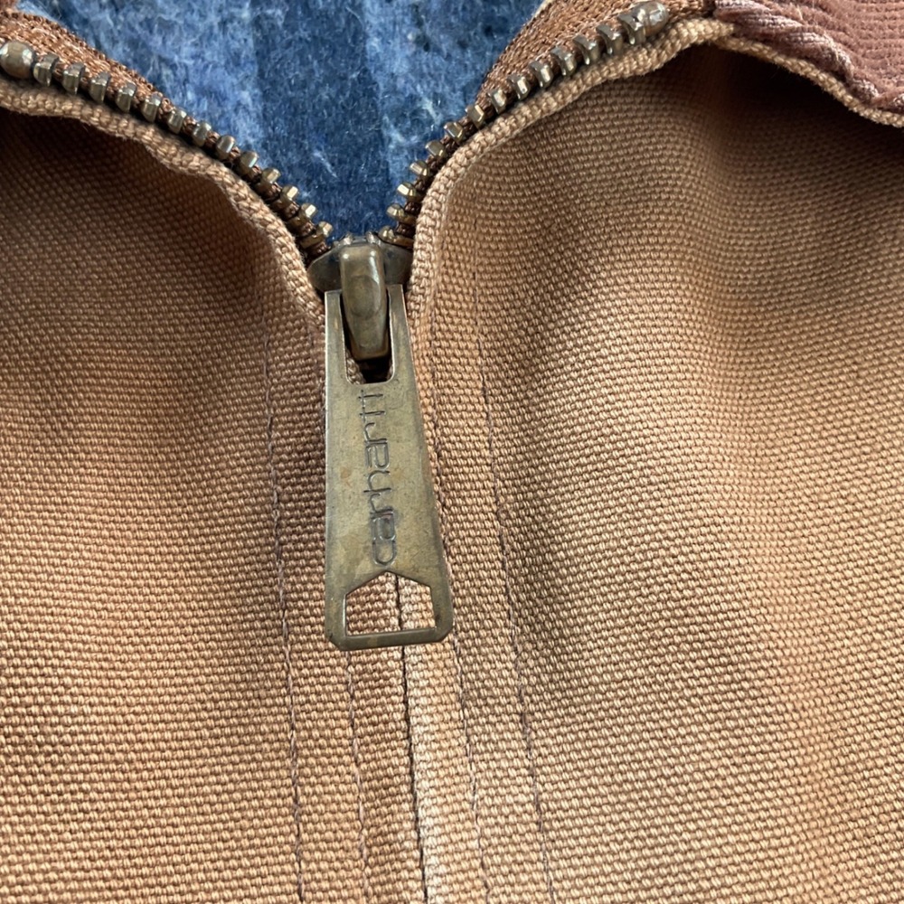 Vintage Carhartt Detroit Jacket Brown Canvas Blanket Lined Made in USA 52 6BLJ - Picture 5 of 14